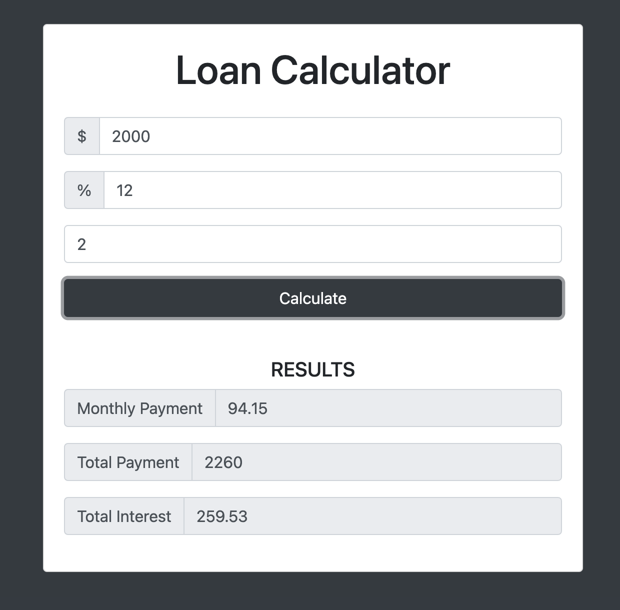 Arvest loan calculator